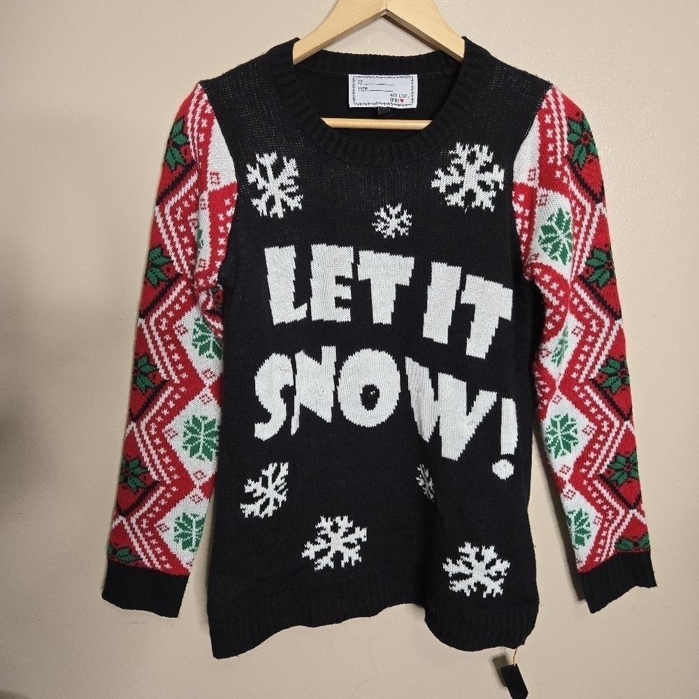 Derek Heart Let It Snow Light Up Christmas Sweater